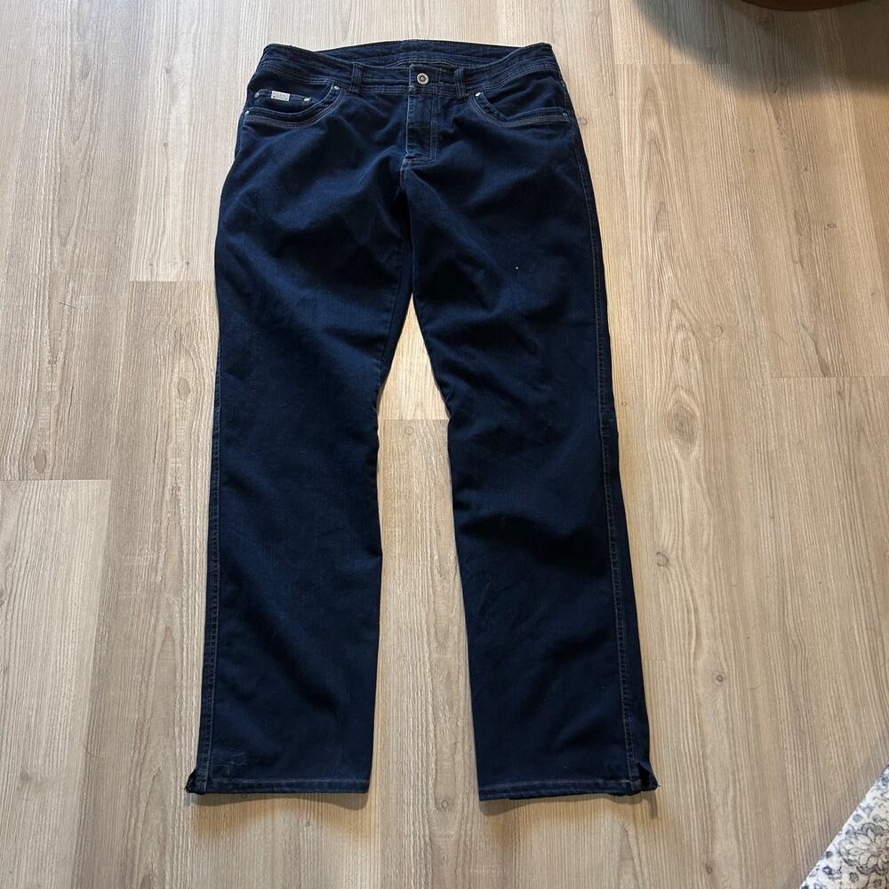 Men's Kuhl Disruptr Dark Blue Stretch Kuhlflex Denim Work Jeans Pants Sz 36 x 34